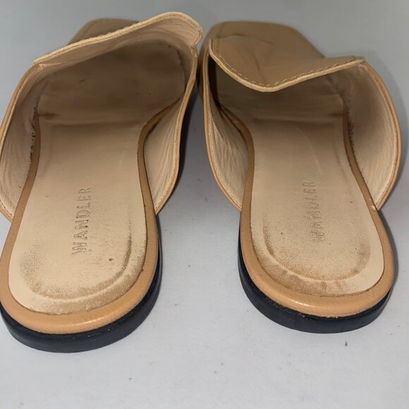Wandler Megan Square Toe Mules Shoes Tan Brown - Picture 9 of 9